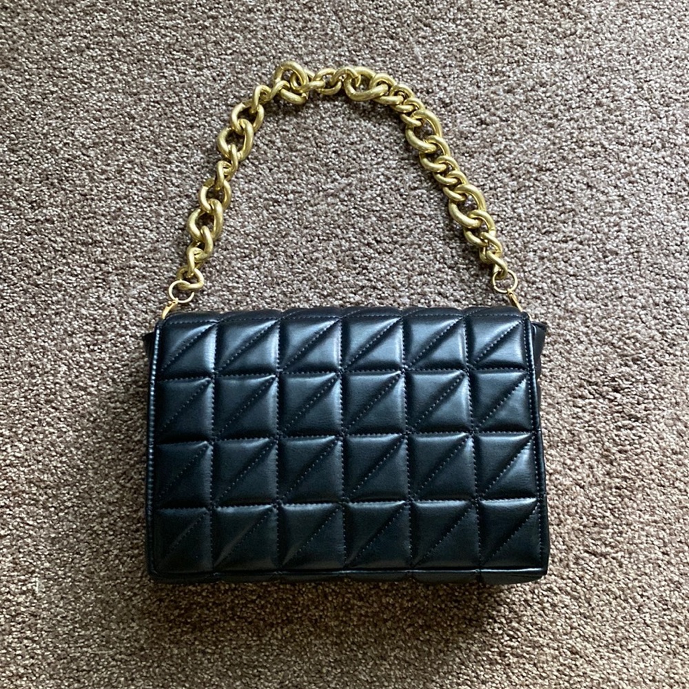 Zara Large Quilted Black Bag
